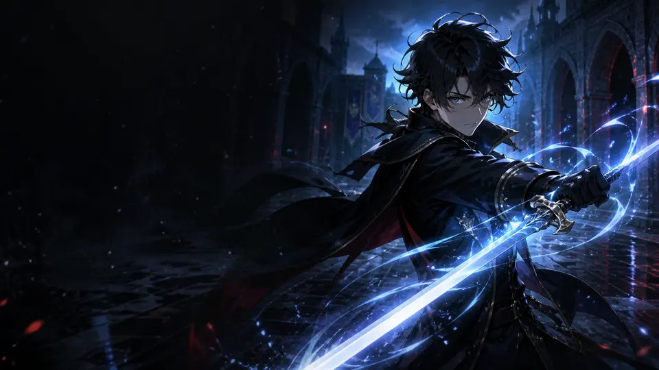 AI-generated The Academy's Genius Swordsman manhwa translate AI hero image for Nayovi OCR translation.