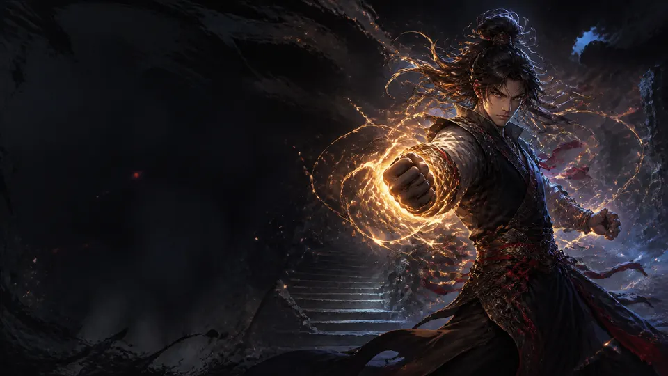 AI-generated Reincarnation of the Fist King manhwa translate AI hero image for Nayovi OCR translation.