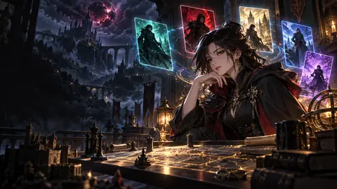 AI-generated Strategy, Villains, and Fantasy Variety manhwa translate AI hero image for Nayovi OCR translation.