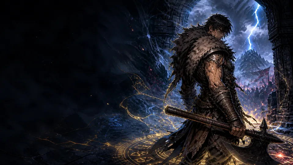 AI-generated Surviving the Game as a Barbarian manhwa translate AI hero image for Nayovi OCR translation.