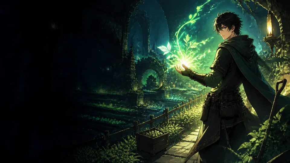 AI-generated The Top Dungeon Farmer manhwa translate AI hero image for Nayovi OCR translation.